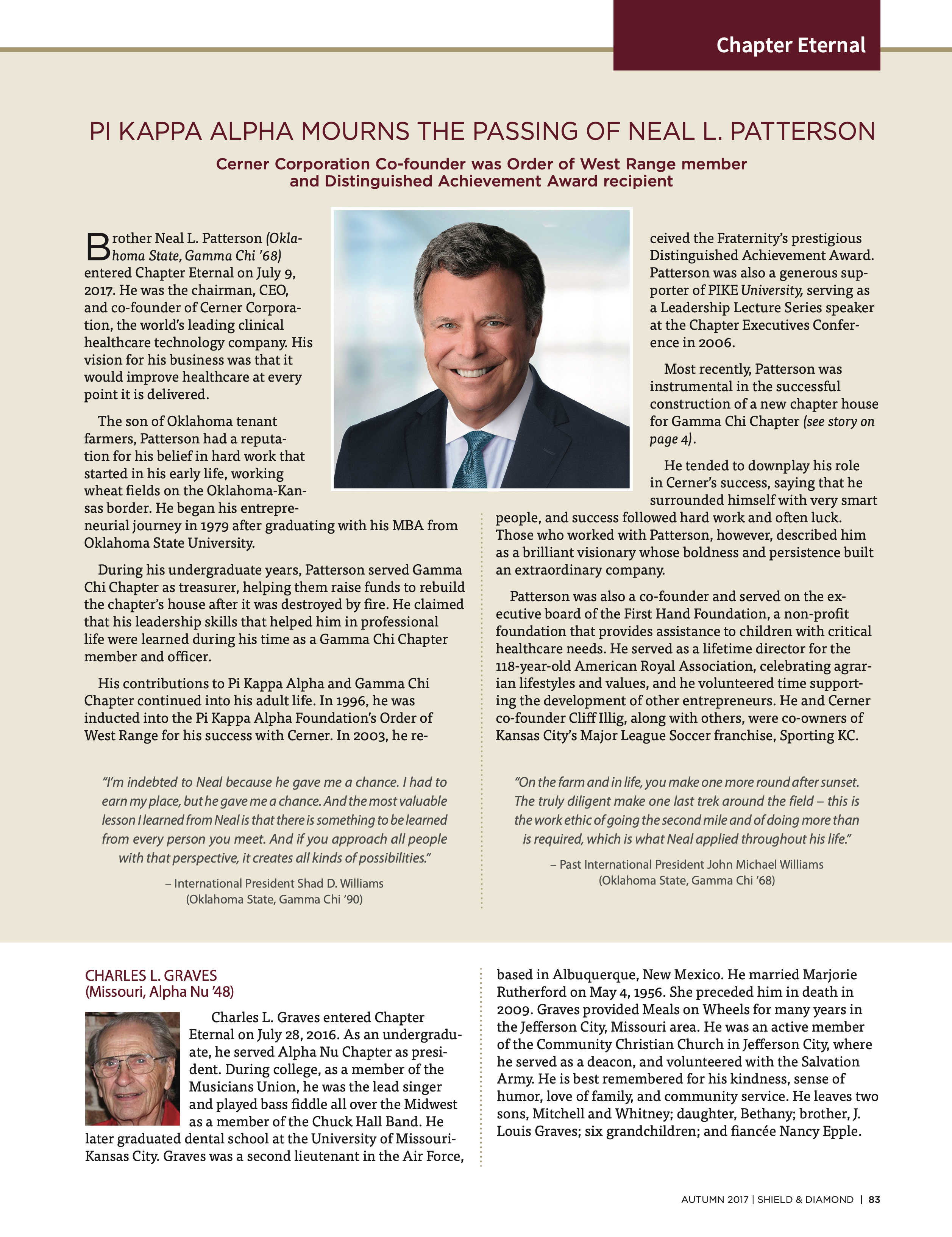 Chapter Eternal, Autumn 2017